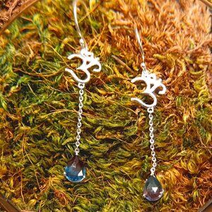 925 Sterling Silver Alexandrite OM Earrings –Gift for Her